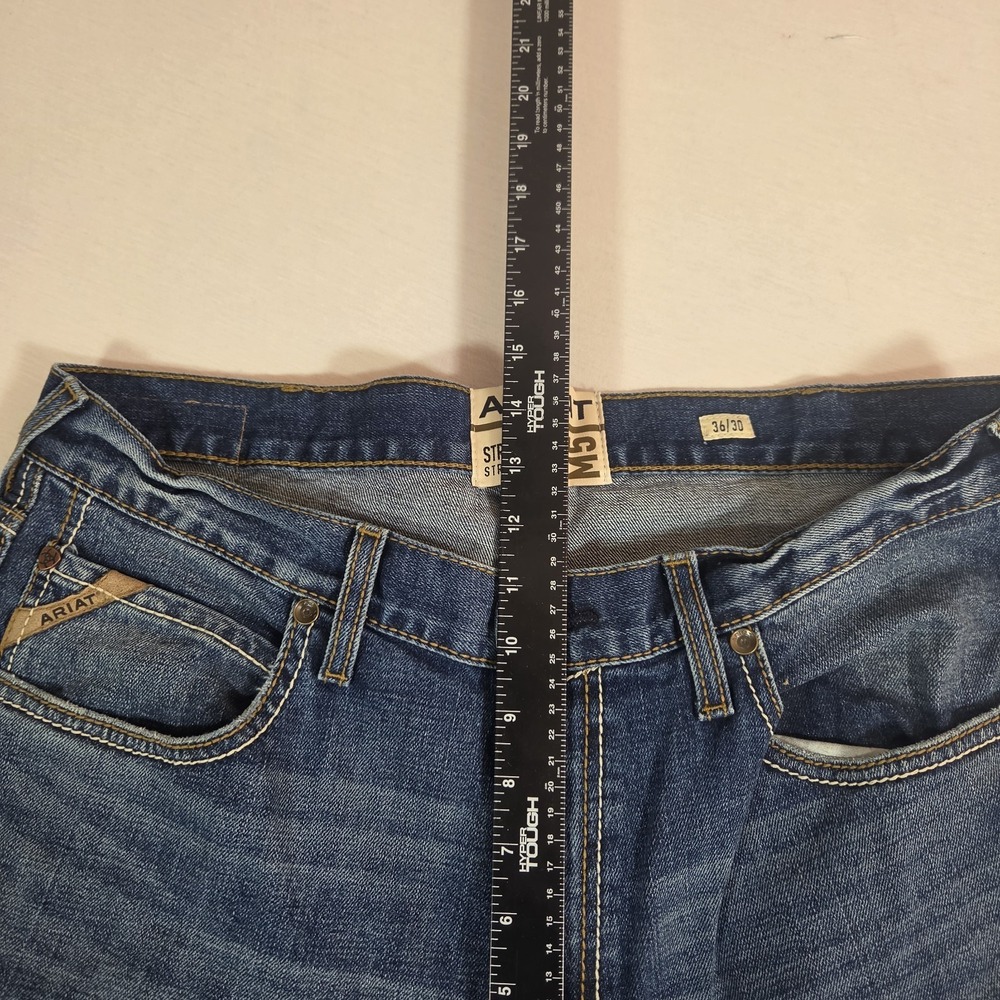 Ariat Jeans M5 Straight Fit Straight Leg Mens Size 36x30 Medium Wash Blue Denim - Picture 7 of 7